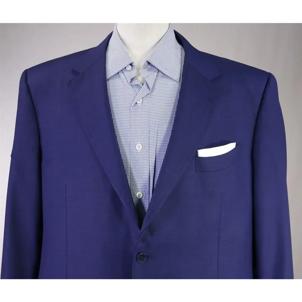 Canali 1934 Royal Blue 2-Btn Wool Blazer Jacket 48R